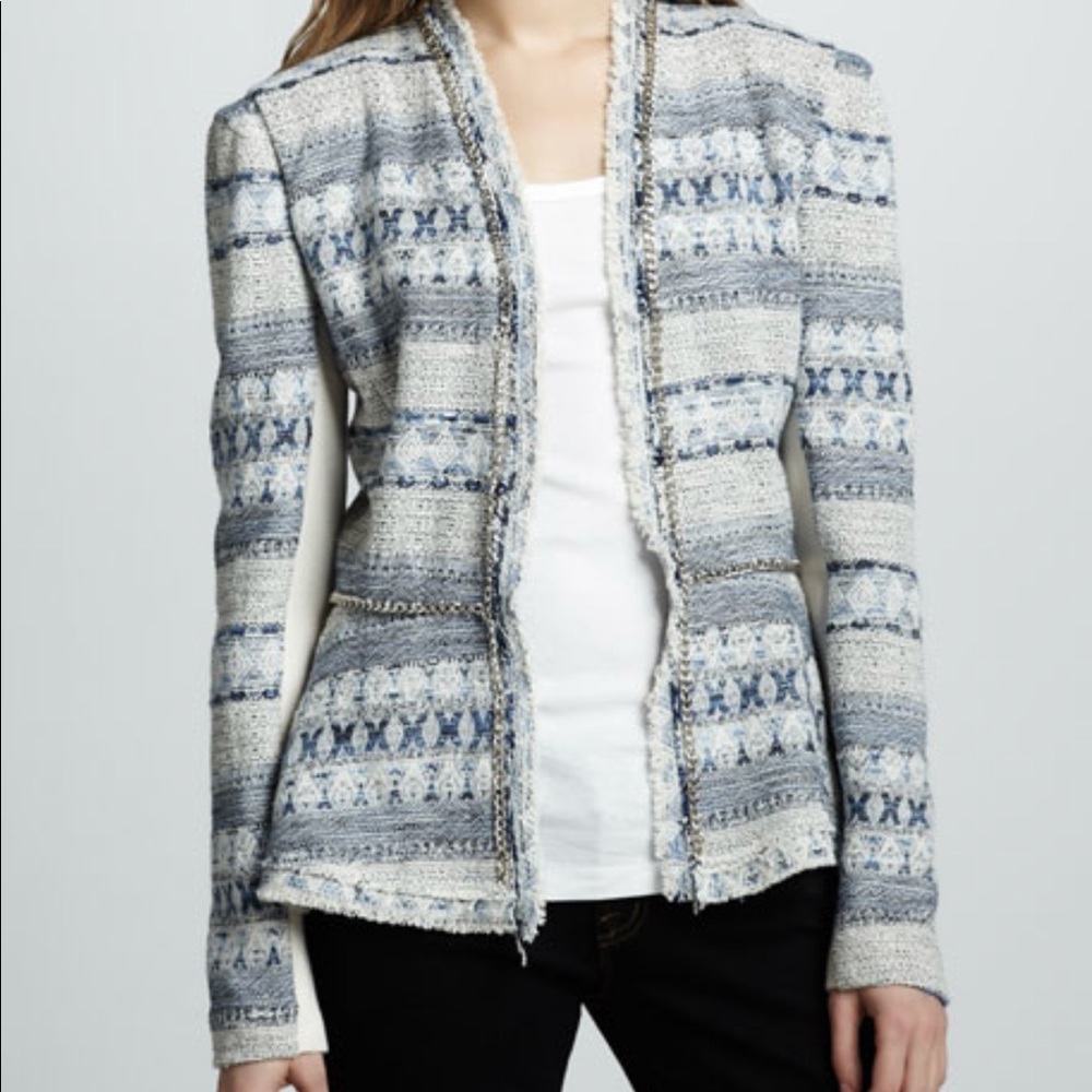 Rebecca Taylor Chain-Trim Tweed Jacket
